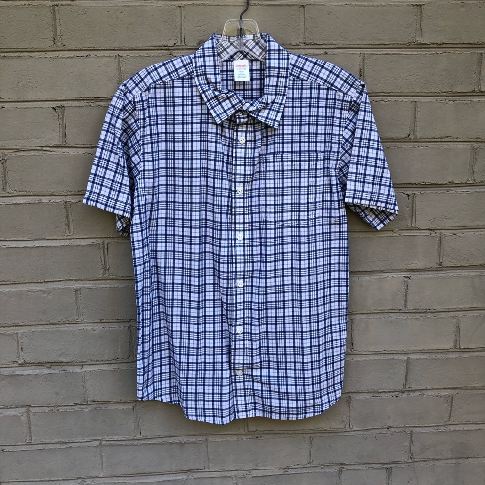 GUC Gymboree Size 10/12 Blue Plaid Cotton Shirt